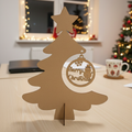 Arbolito Navideño de MDF Natural con Esfera