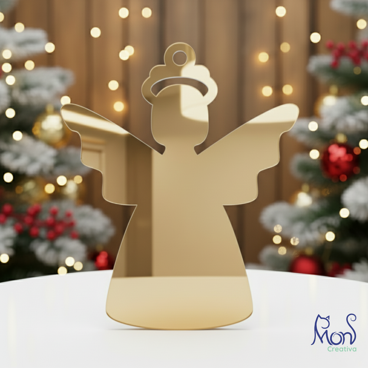 Esferas de Acrílico Espejo Angel Navideño AL02E