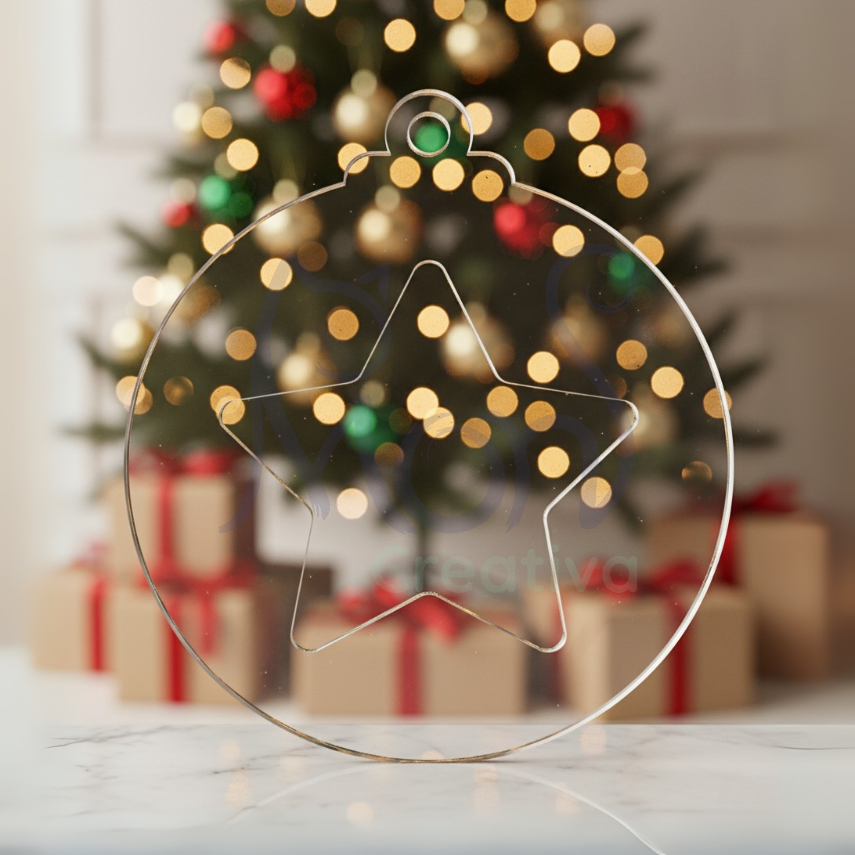 Esferas de Acrílico Transparente Estrella Redonda ES02