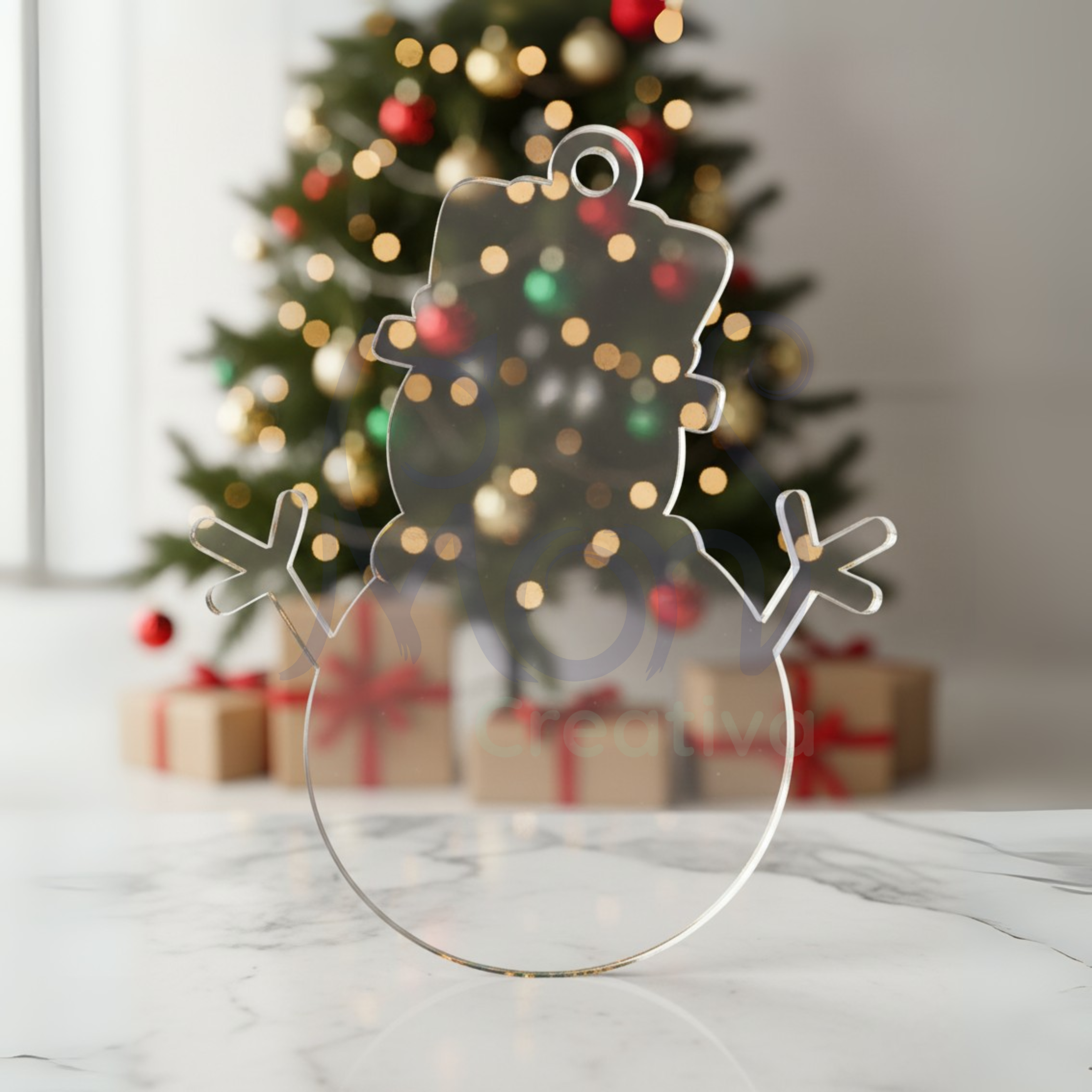 Esferas de Acrílico Transparente Muñeco de Nieve MN01