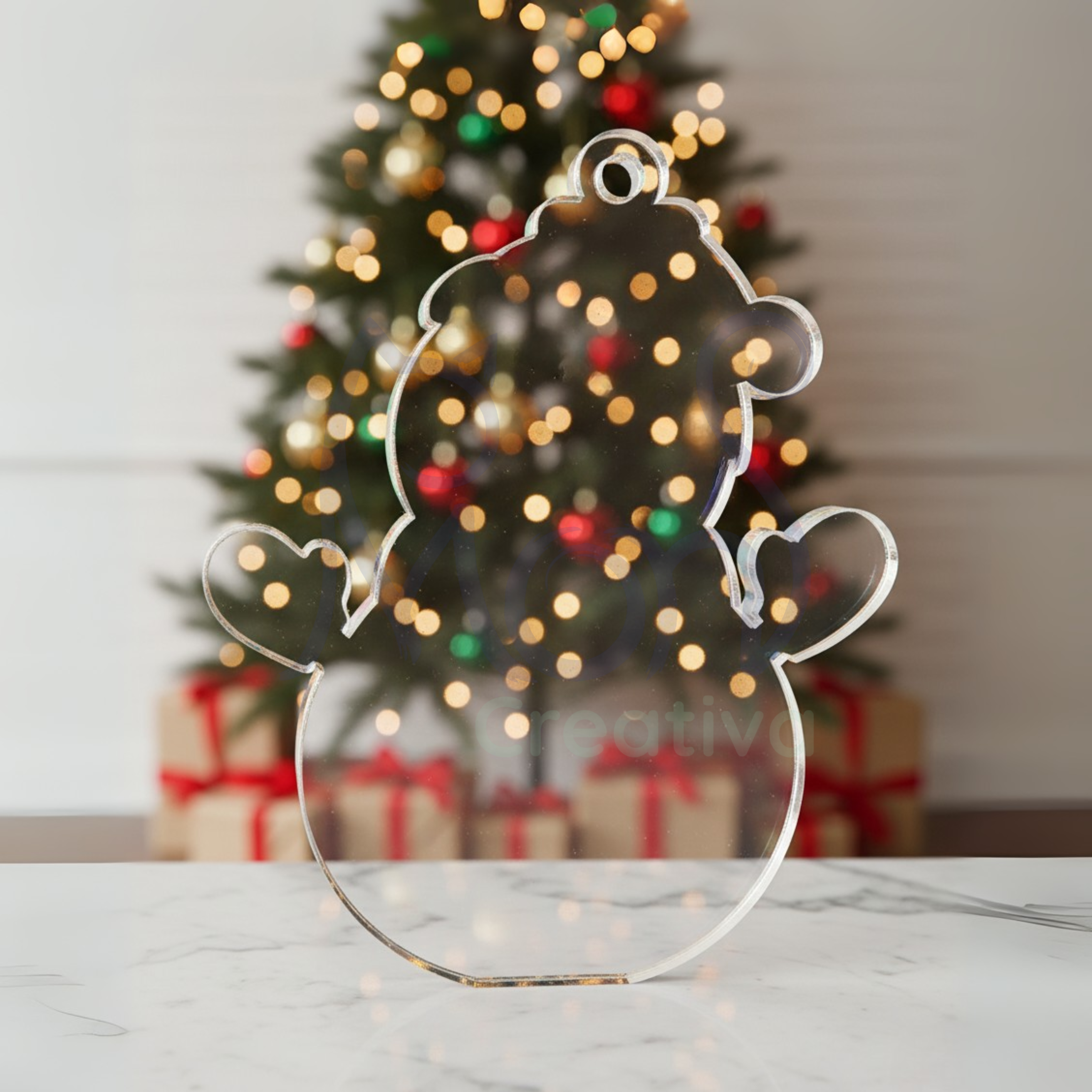 Esferas de Acrílico Transparente Muñeco de Nieve MN02