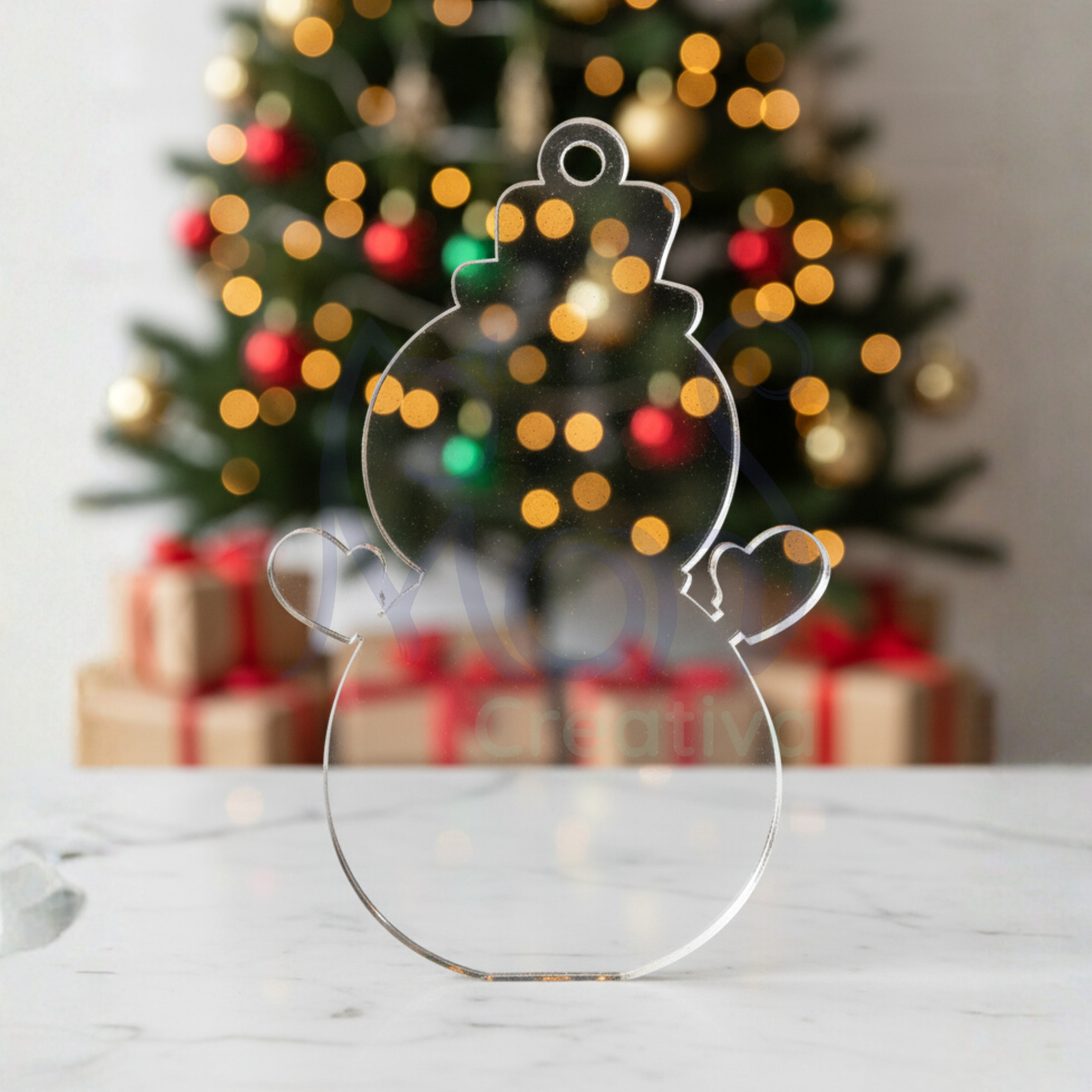 Esferas de Acrílico Transparente Muñeco de Nieve MN04