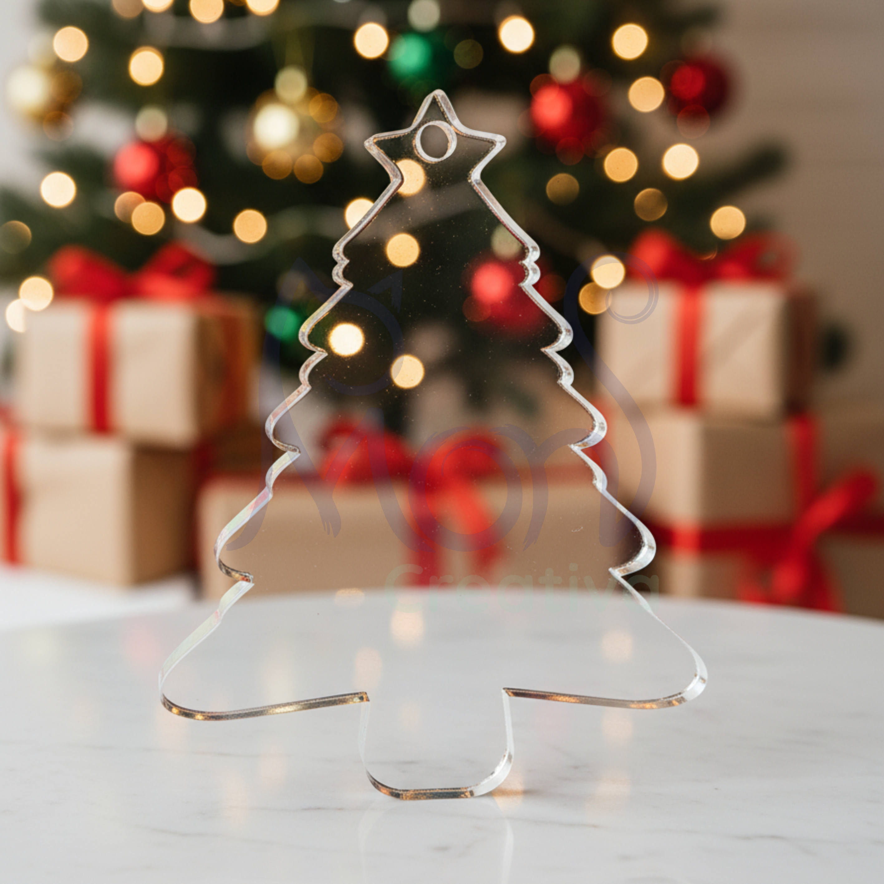 Esferas de Acrílico Transparente Pino Navideño PN01