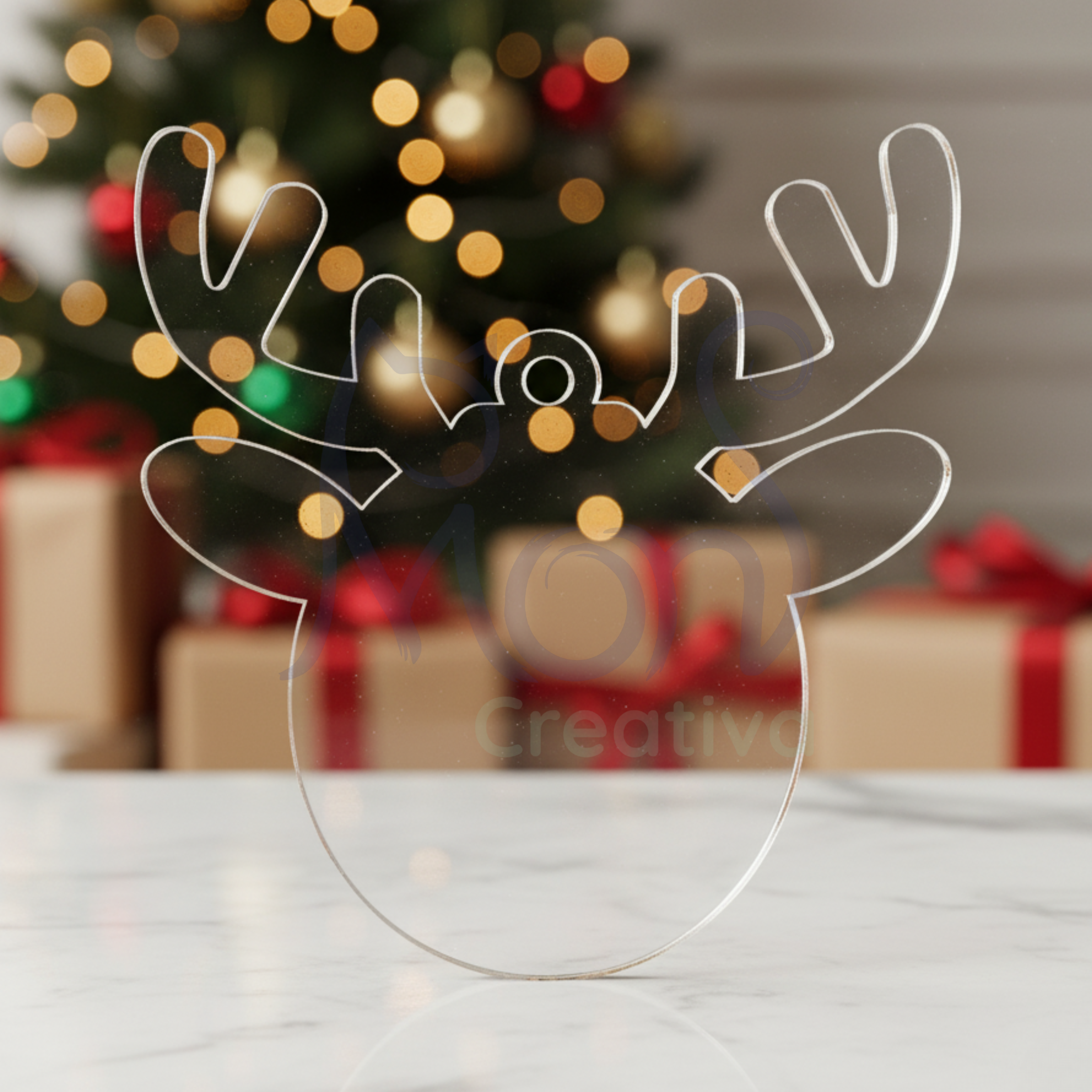 Esferas de Acrílico Transparente Reno Navideño RN03