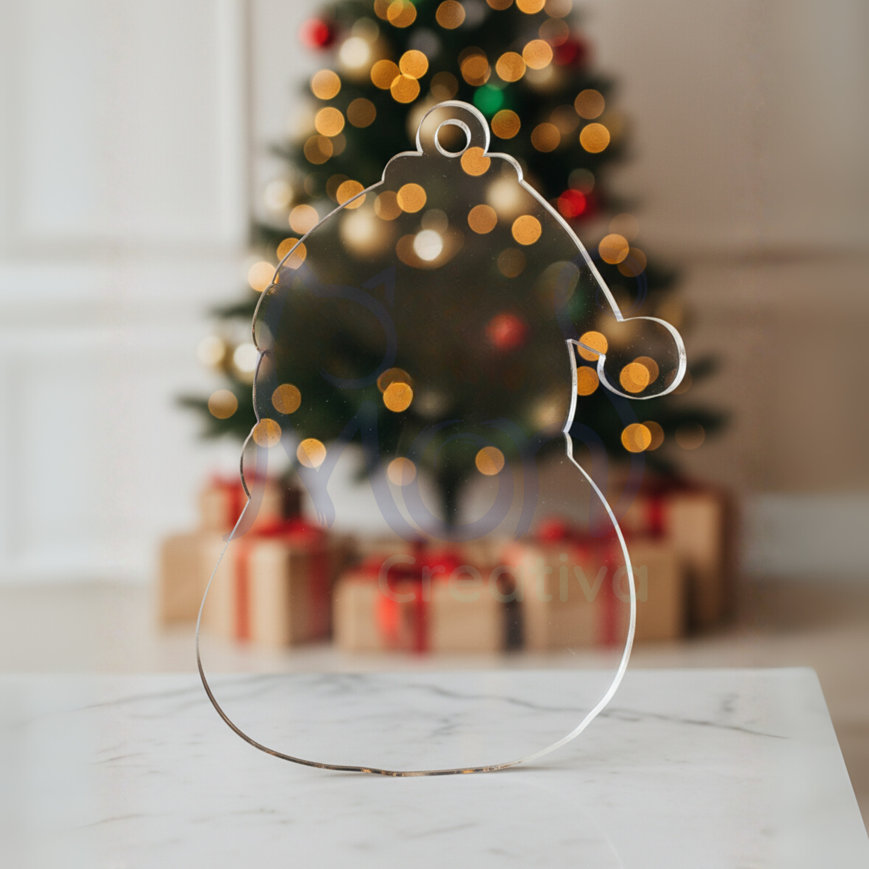 Esferas de Acrílico Transparente Papá Noel SC01